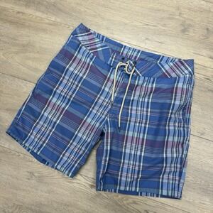 Faherty Multicolor Plaid Board Shorts Swim Trunks Shorts Men's Sz 32